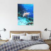 LionfishまたはPterois Miles、海リーフフィッシュ キャンバスプリント (インサイチュ (寝室))