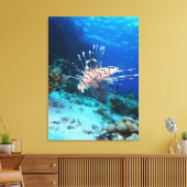 LionfishまたはPterois Miles、海リーフフィッシュ キャンバスプリント (インサイチュ (リビング))