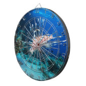 LionfishまたはPterois Miles、海リーフフィッシュ ダーツボード (正面右)