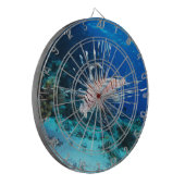 LionfishまたはPterois Miles、海リーフフィッシュ ダーツボード (正面左)