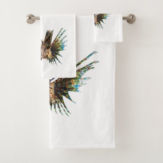Lionfish -抽象デザイン – 写真の切り取り | バスタオルセット (インサイチュ)