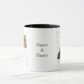 Lionhead bunnies with hearts  マグカップ (中央)