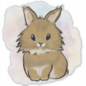 Lionhead bunny watercolor  シール (正面)