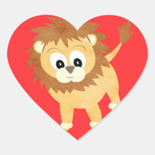 Lionheartedベビーのライオンの子 ハートシール