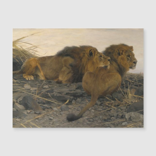 Lions at Watch by Wilhelm Kuhnert (正面)