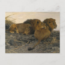 Lions at Watch by Wilhelm Kuhnert