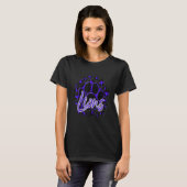 Lions Purple Black Cheetah School Sports Fan Team  Tシャツ (正面フル)