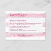 Lip製品ディストリビュータのアプリケーションの指示 名刺 (裏面)