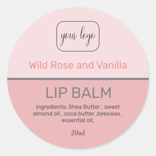 Lip Balm独自のロゴを追加するクラシックラウンドステッカー ラウンドシール (正面)