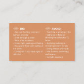  Lip Blush Tattoo Aftercare Advice Card 名刺 (裏面)