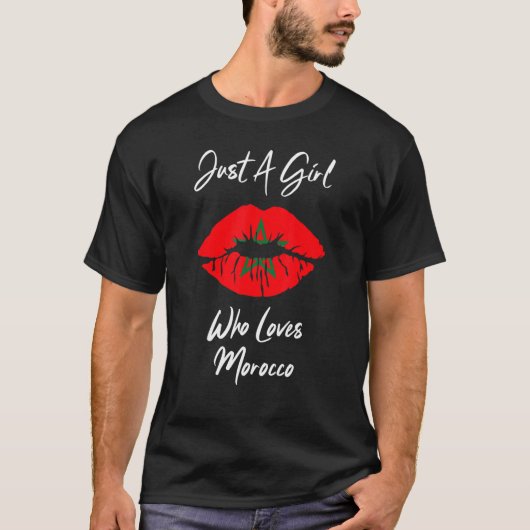 Lip Women's Girls Love Flag Morocco Tシャツ (正面)