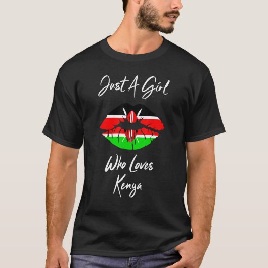 Lip Women's Girls Love Kenya Flag Tシャツ (正面)