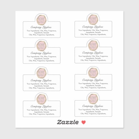 Lipgloss独自のロゴ原料ビジネスステッカー シール (シート)