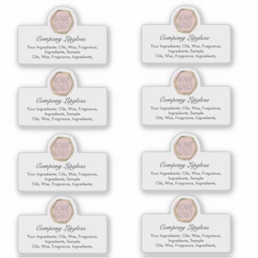 Lipgloss独自のロゴ原料ビジネスステッカー シール (正面)