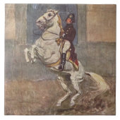 Lipizzanの白い種馬Courbette タイル (正面)