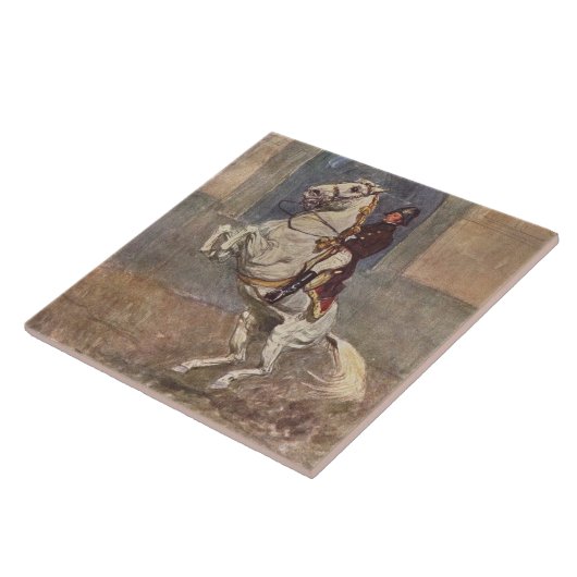 Lipizzanの白い種馬Courbette タイル (側面)