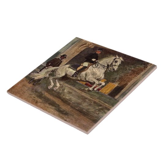 Lipizzanの白い種馬Croupade タイル (側面)