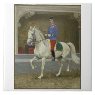 Lipizzanの種馬の小走りに走ること タイル