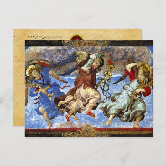 Lippiによる前提と受胎告知からの天使 シーズンポストカード (正面/裏面)