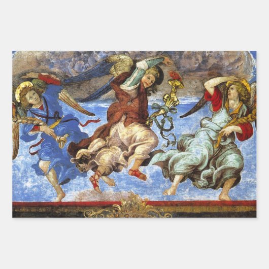 Lippiによる前提と受胎告知からの天使 ラッピングペーパーシート (正面)