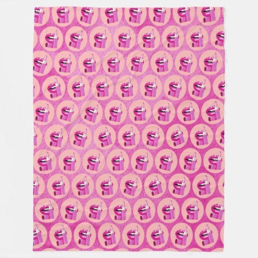 Lips フリースブランケット (正面)