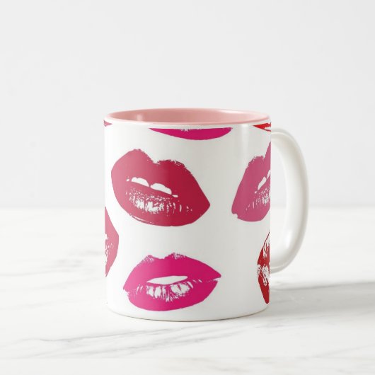 lips-220184美しいファッションキスLIPS光沢赤色 ツートーンマグカップ (正面右)