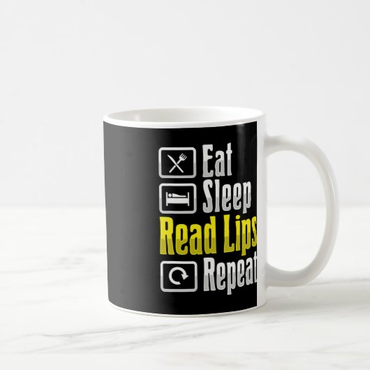 Lip's ASL読ハンドジェスチャーろう聴覚喪失阿波 コーヒーマグカップ (右)