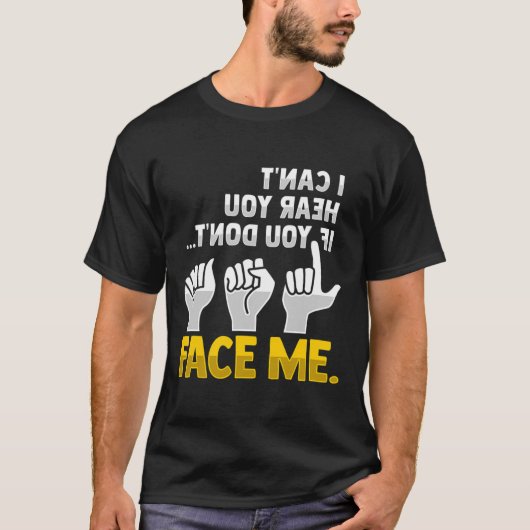 Lip's ASL読ハンドジェスチャーろう聴覚喪失阿波 Tシャツ (正面)