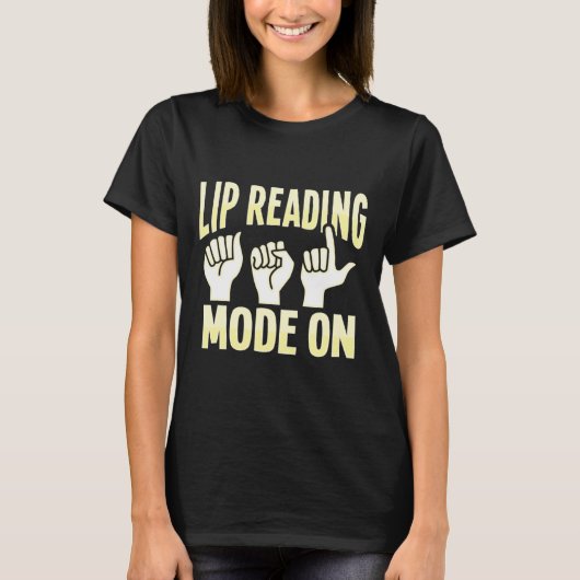 Lip's ASL読ハンドジェスチャーろう聴覚喪失阿波 Tシャツ (正面)