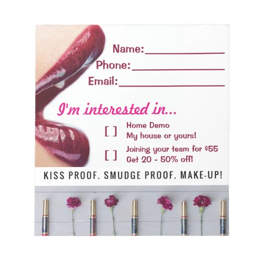 Lips Customer Info Prizeスケッチ ノートパッド (正面)