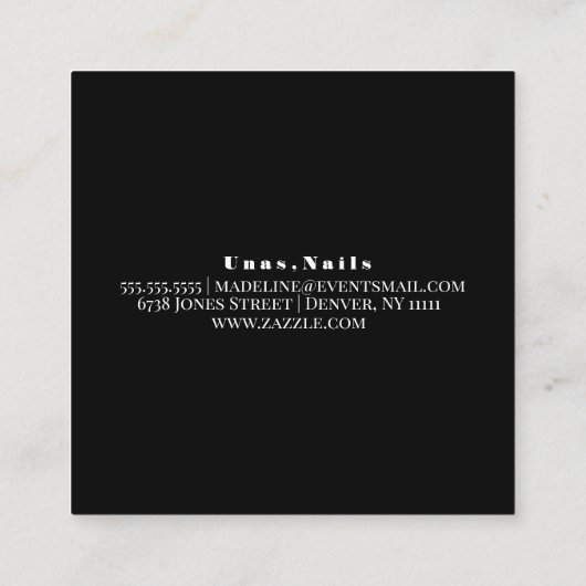 Lips Marble抽象芸術ピンクメイクアップアーティスト スクエア名刺 (裏面)