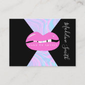 Lips Marble抽象芸術ピンクメイクアップアーティスト 名刺 (正面)