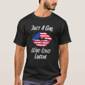 Lips Mouth Love American Flag Eugene Tシャツ (正面)