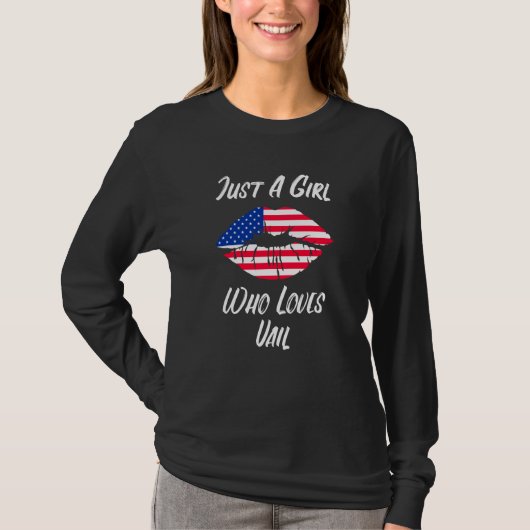 Lips Mouth Love American Flag Vail Tシャツ (正面)