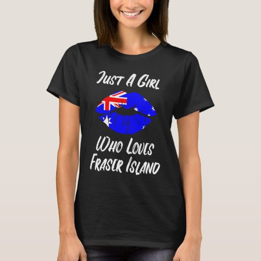 Lips Mouth Love Australian Flag Fraser Island Tシャツ (正面)