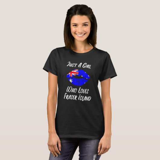 Lips Mouth Love Australian Flag Fraser Island Tシャツ (正面フル)
