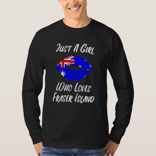 Lips Mouth Love Australian Flag Fraser Island Tシャツ (正面)