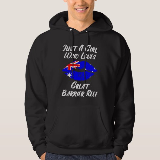 Lips Mouth Love Australian Flag Great Barrier Reef パーカ (正面)