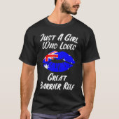 Lips Mouth Love Australian Flag Great Barrier Reef Tシャツ (正面)