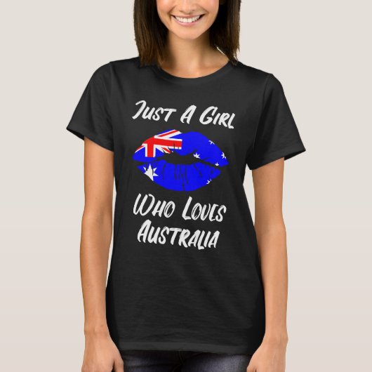 Lips Mouth Love Australian Flag Tシャツ (正面)