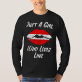 Lips Mouth Love Austria Flag Linz Tシャツ (正面)