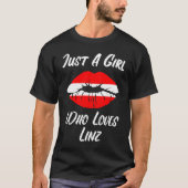 Lips Mouth Love Austria Flag Linz Tシャツ (正面)