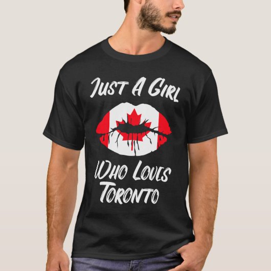 Lips Mouth Love Canadian Flag Toronto Tシャツ (正面)