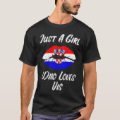 Lips Mouth Love Croatia Flag Vis Tシャツ (正面)
