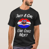 Lips Mouth Love Croatian Flag Mljet Tシャツ (正面)