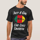 Lips Mouth Love Flag Cameroon Tシャツ (正面)