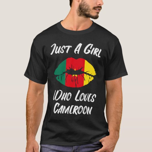 Lips Mouth Love Flag Cameroon Tシャツ (正面)