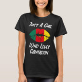 Lips Mouth Love Flag Cameroon Tシャツ (正面)