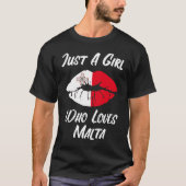 Lips Mouth Love Flag Malta Tシャツ (正面)