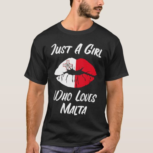 Lips Mouth Love Flag Malta Tシャツ (正面)